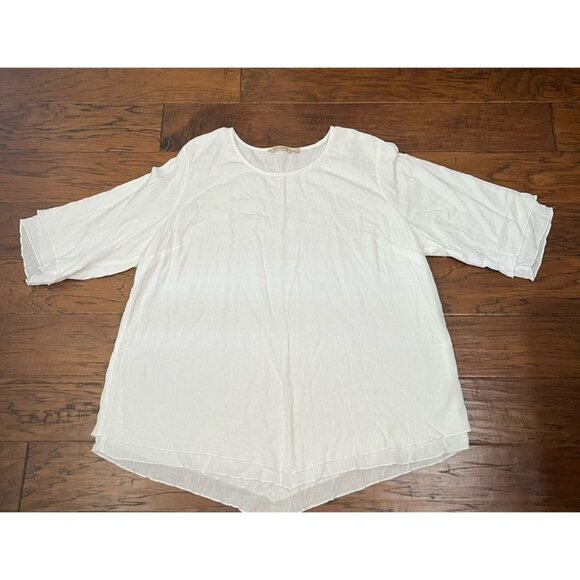 Soft Surroundings Size 2X WHITE Siesta Key Layered Gauze Tunic Top - Picture 1 of 4